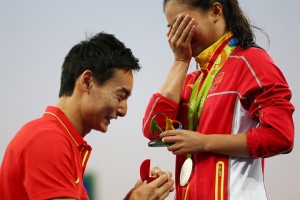 Diving - Women's 3m Springboard Victory Ceremony