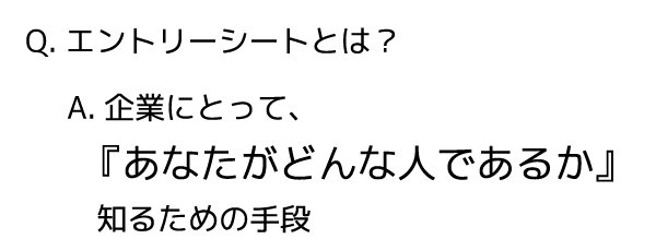 エントリーシートとは、企業にとって「あなたがどんな人であるか」知るための手段