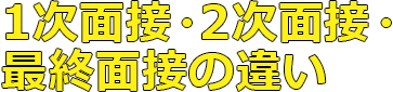 1次面接・2次面接・最終面接の違い